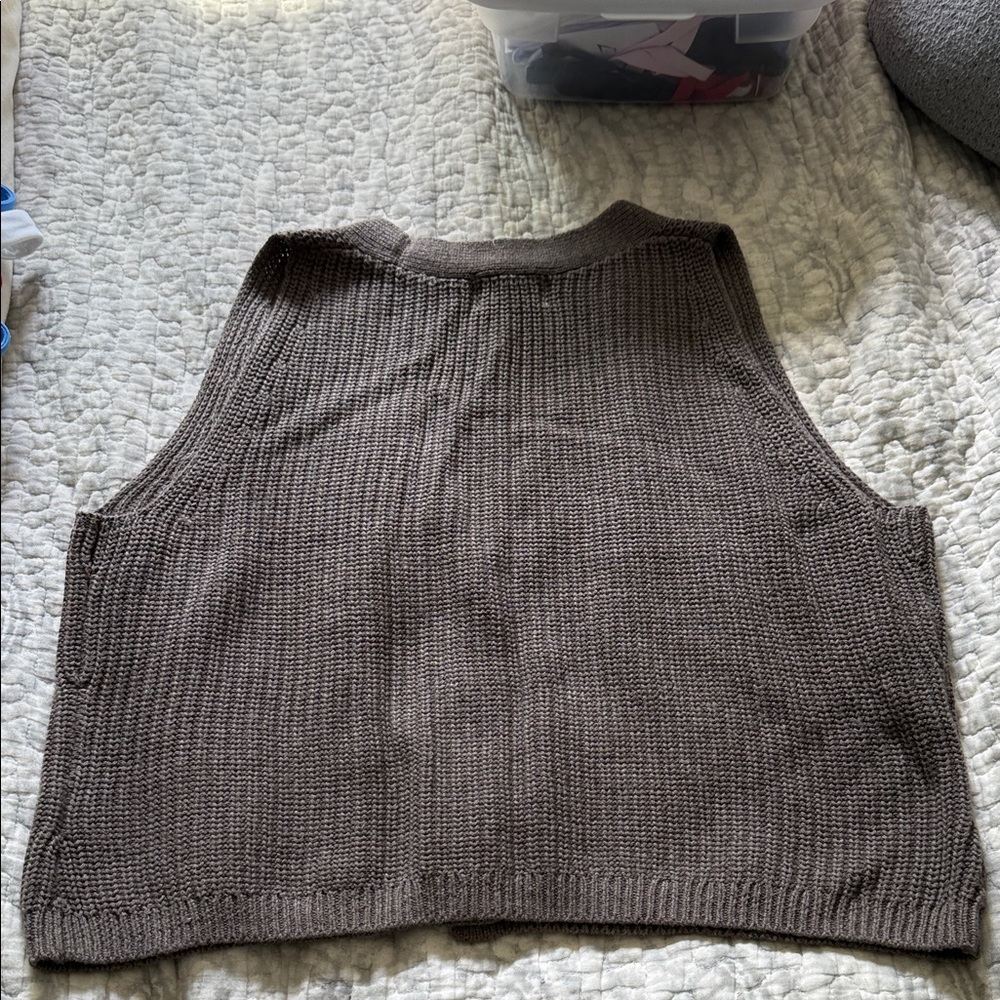 Universal Thread Brown Knit Button-Up Cardigan Ve… - image 3